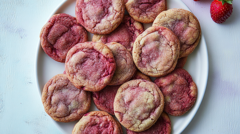 Strawberry and hibiscus snickerdoodles