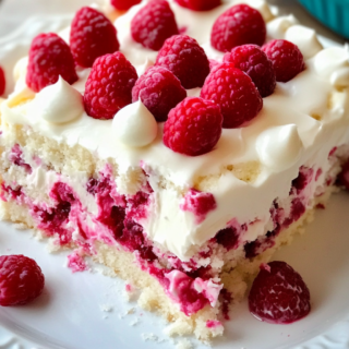 White Chocolate Raspberry Poke Cake Recipe