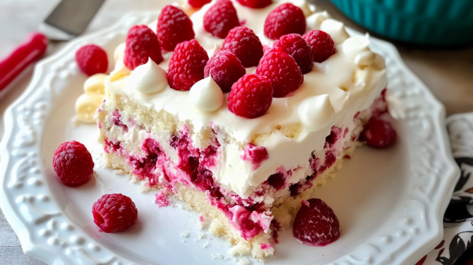 White Chocolate Raspberry Poke Cake Recipe