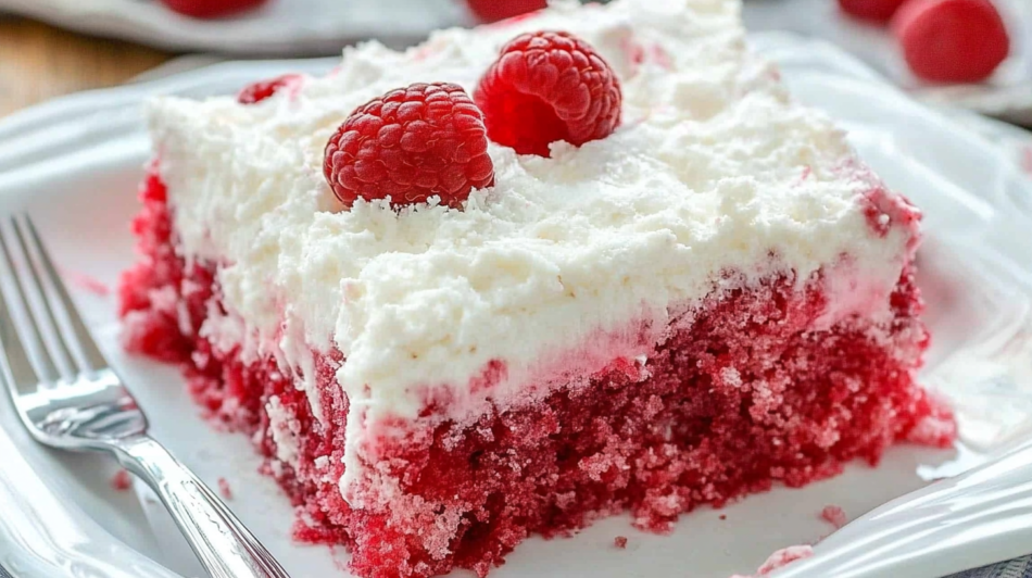 Raspberry Zinger Poke Cake