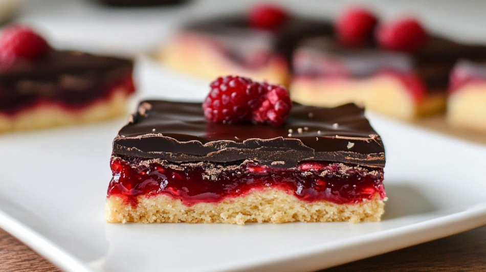 dark chocolate raspberry pie bars​