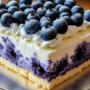 Lemon blueberry shortbread mousse cake 